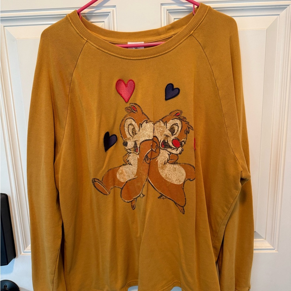 Disney Tan Sweatshirt with Red Heart